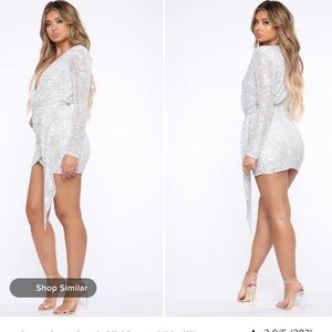 New with tags sequins silver dress fashion nova
